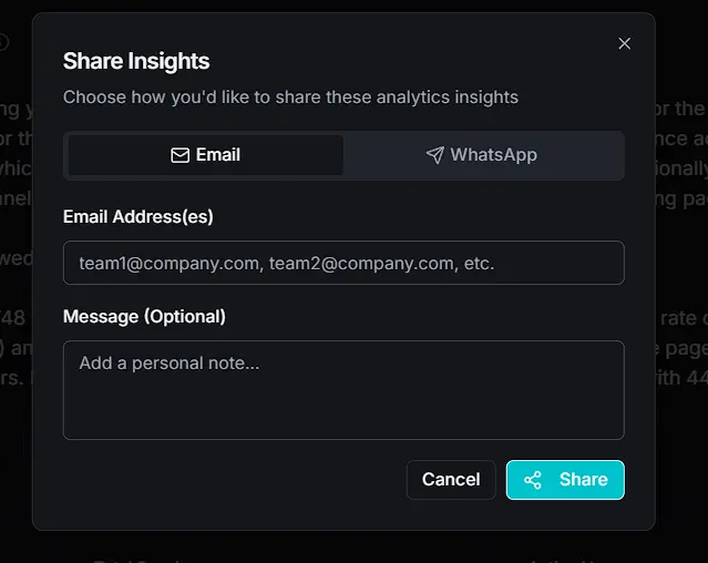Share Reports in Bulk Across All Pages